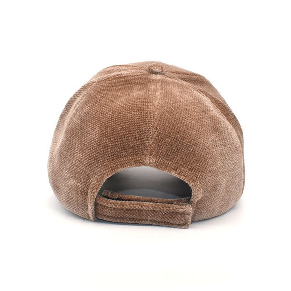 Velour Ball Cap, black creame taupe