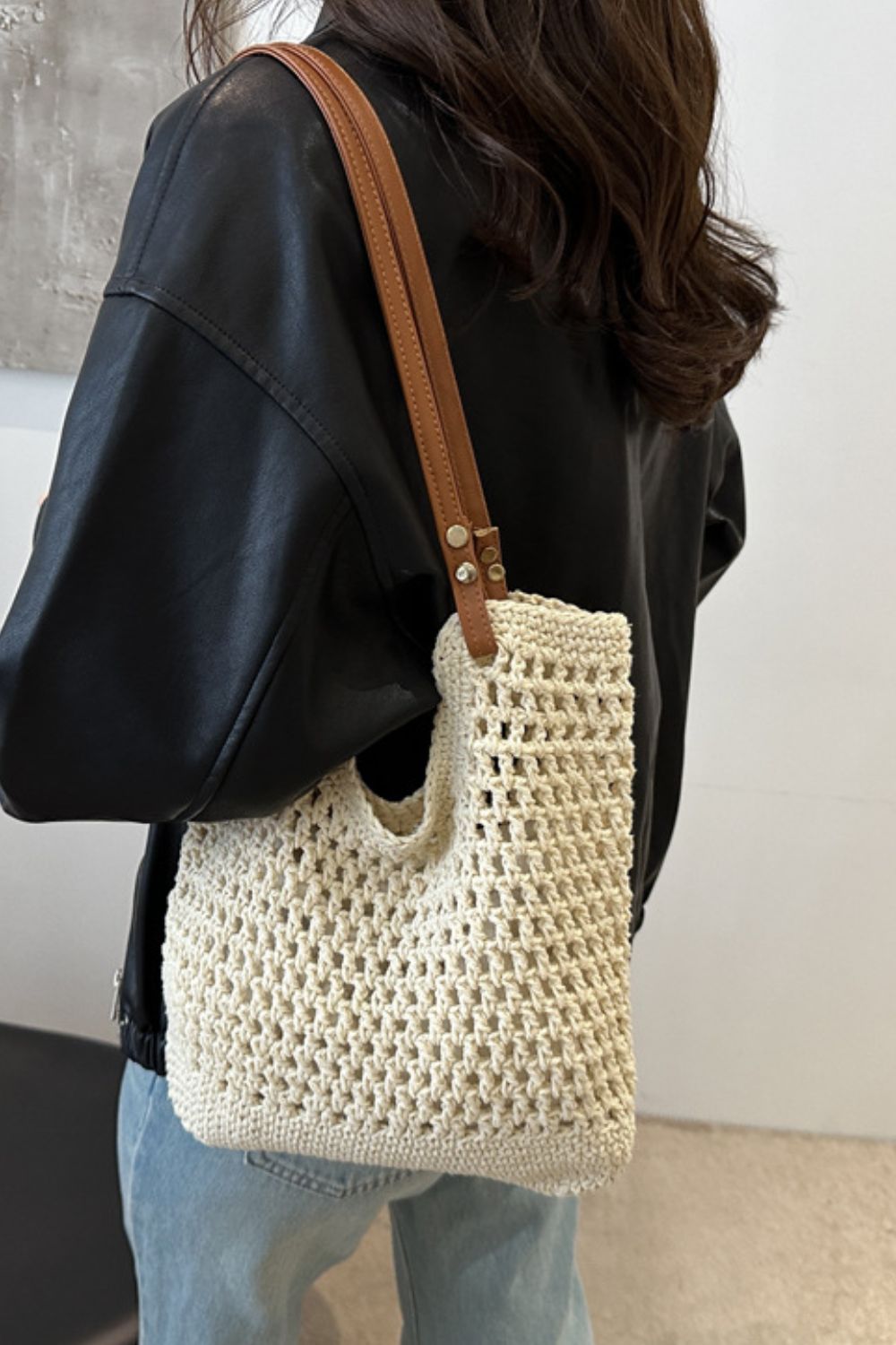 Openwork Woven Tote
