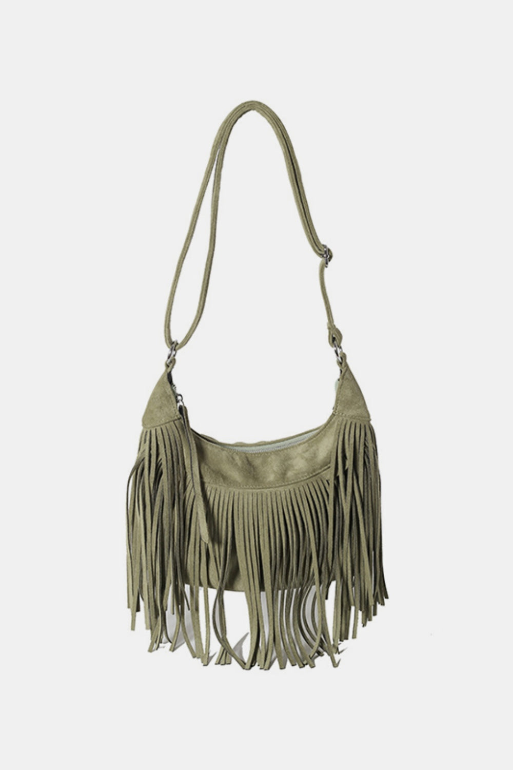 Suede Fringe Adjustable Strap Shoulder Bag, available in 7 colors
