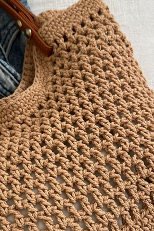 Openwork Woven Tote