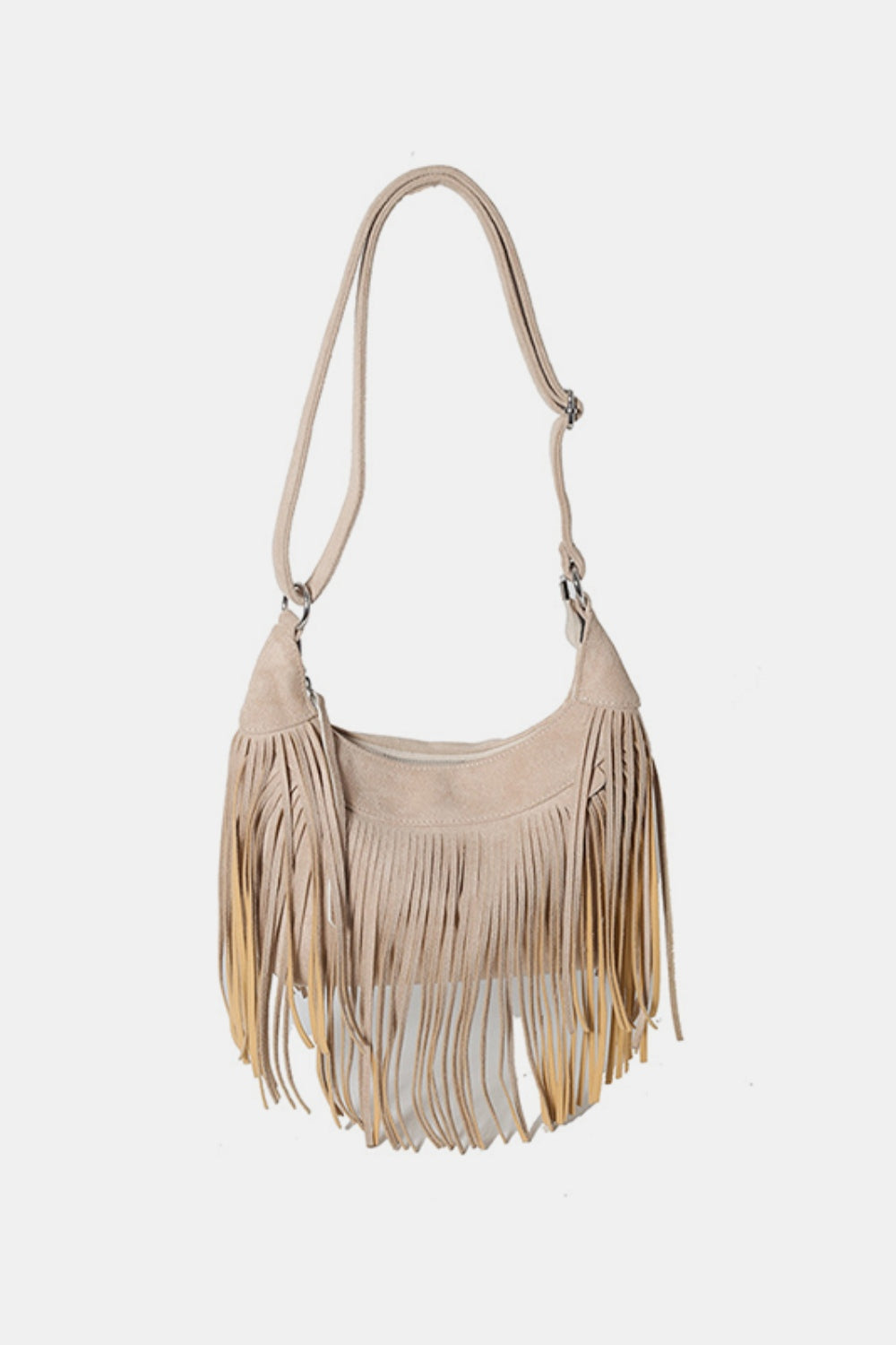 Suede Fringe Adjustable Strap Shoulder Bag, available in 7 colors