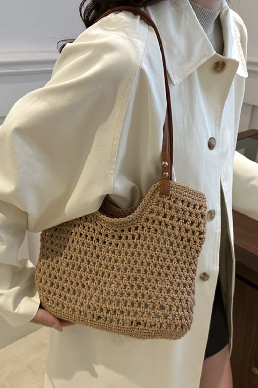 Openwork Woven Tote