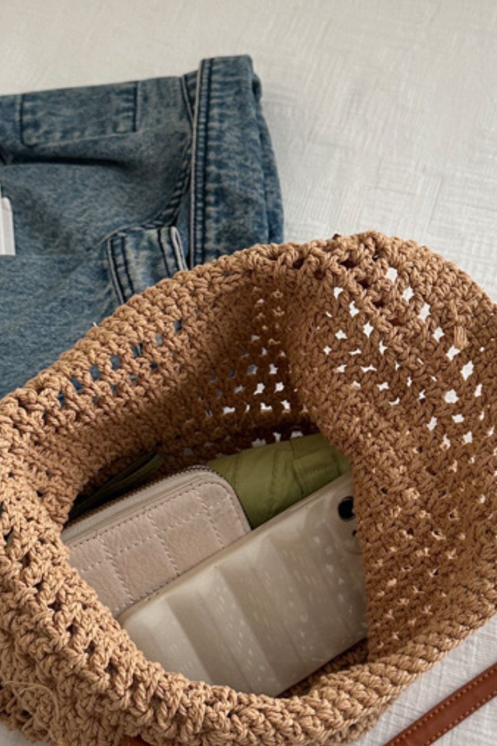 Openwork Woven Tote