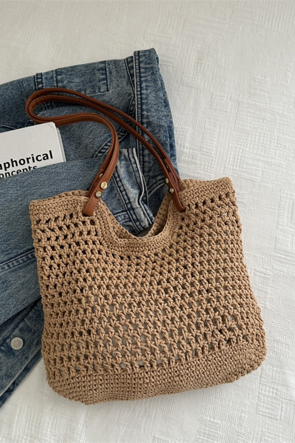 Openwork Woven Tote