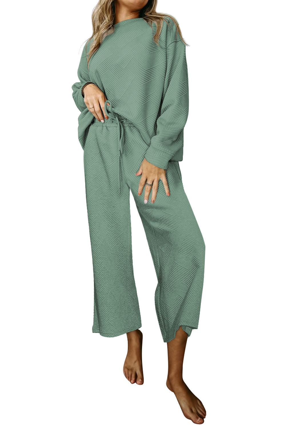 Textured Loose Slouchy Long Sleeve Top and Pants Set, 8 colors to choose from, sizes S-2XL