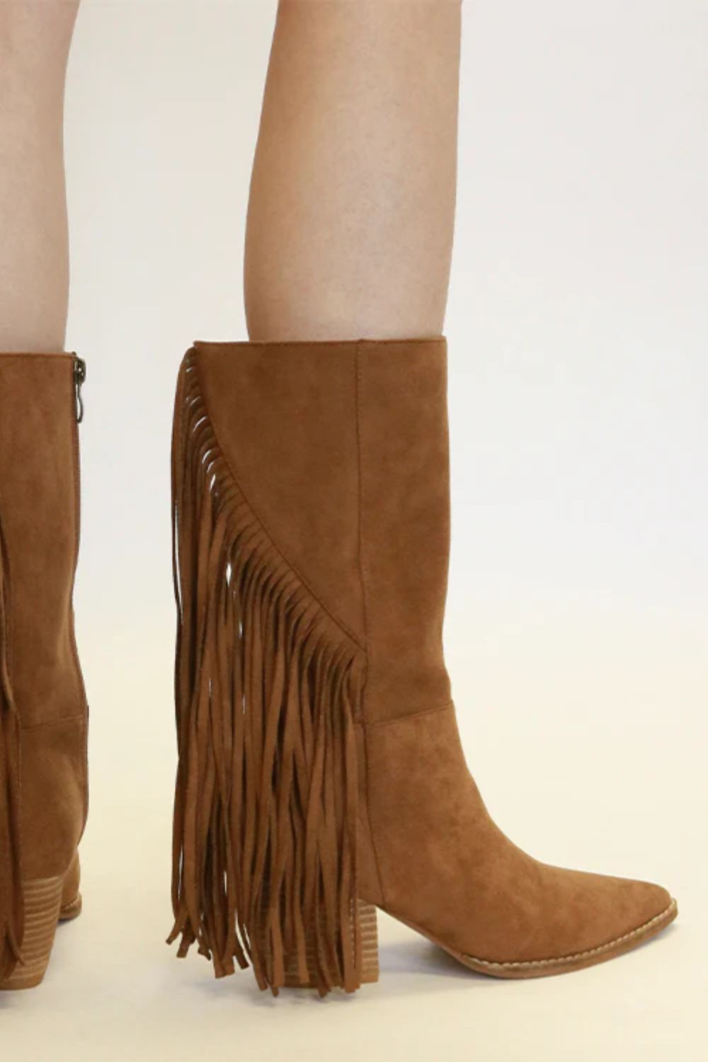 Fashion Suede Fringe Point Toe Boots