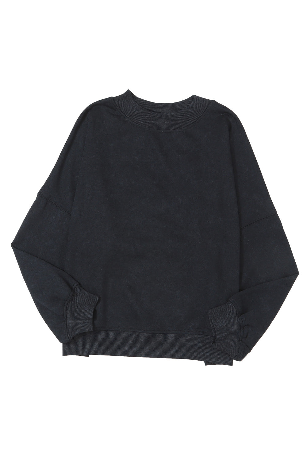 Green Light Plain Washed Drop Shoulder Pullover Sweatshirt