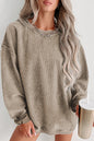 Pink Solid Ribbed Round Neck Pullover Sweatshirt, 6 colors to choose from, sizes up to 3XL