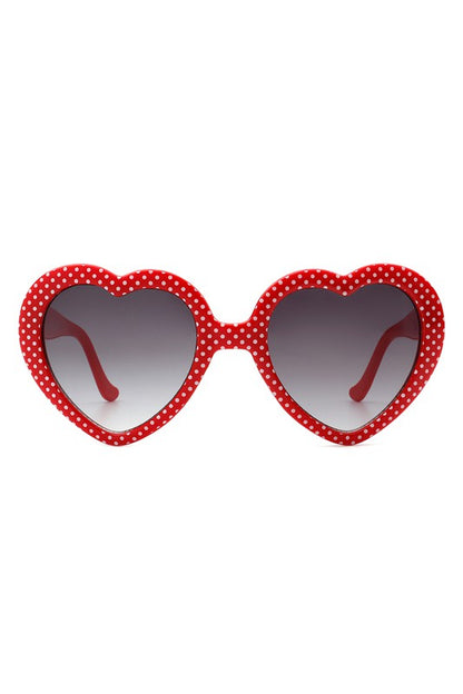 Women Mod Colorful Party Heart Shaped Sunglasses