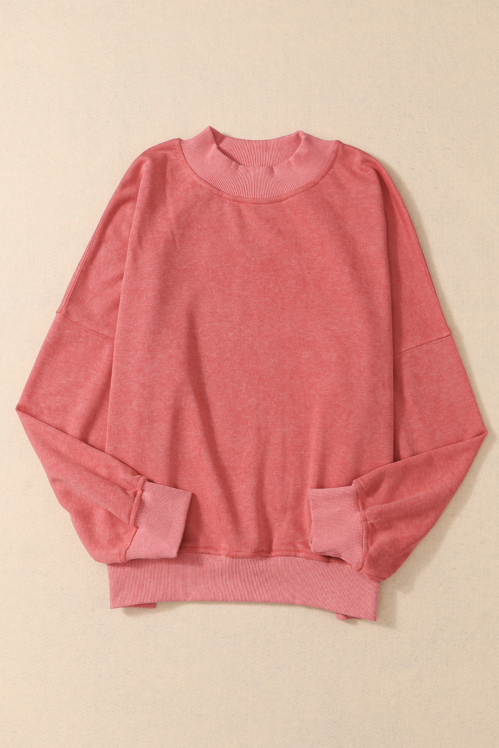 Green Light Plain Washed Drop Shoulder Pullover Sweatshirt