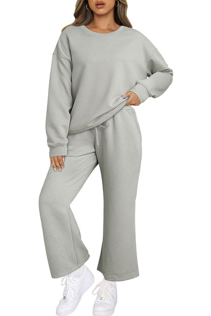 Textured Loose Slouchy Long Sleeve Top and Pants Set, 8 colors to choose from, sizes S-2XL