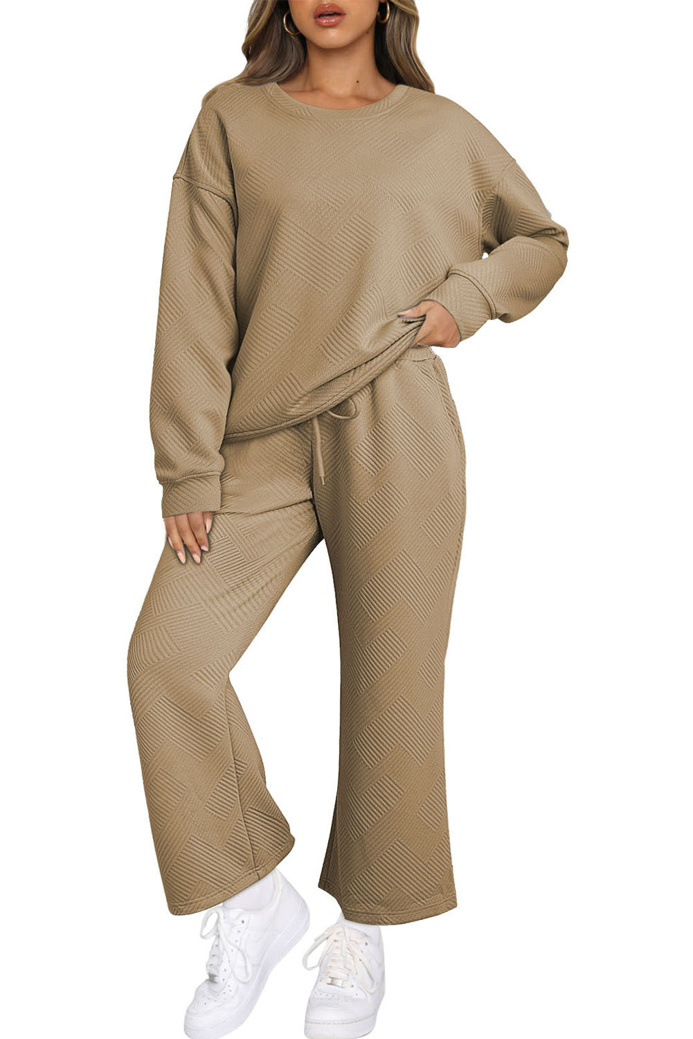 Textured Loose Slouchy Long Sleeve Top and Pants Set, 8 colors to choose from, sizes S-2XL