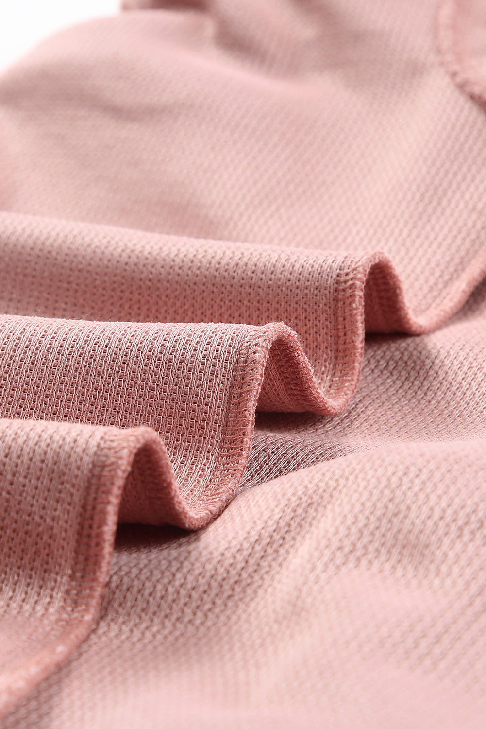 Pink Solid Ribbed Round Neck Pullover Sweatshirt, 6 colors to choose from, sizes up to 3XL