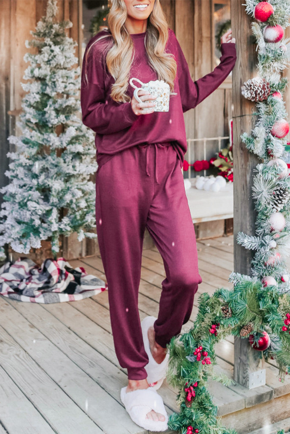 Long Sleeve Pullover & Jogger Pants Lounge Set