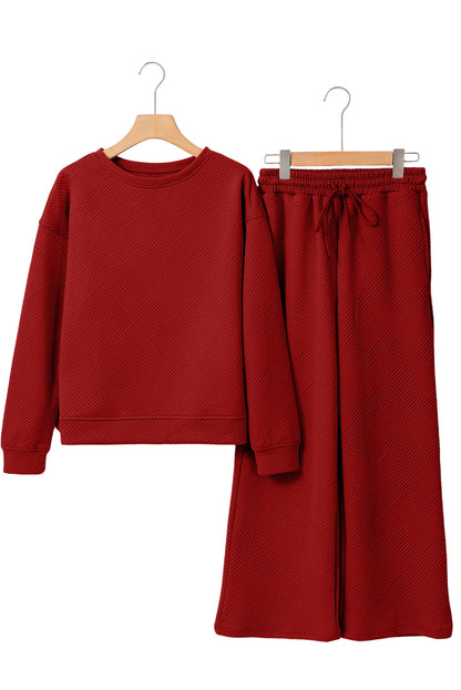 Textured Loose Slouchy Long Sleeve Top and Pants Set, 8 colors to choose from, sizes S-2XL