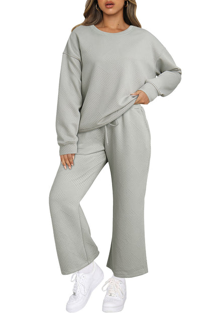 Textured Loose Slouchy Long Sleeve Top and Pants Set, 8 colors to choose from, sizes S-2XL