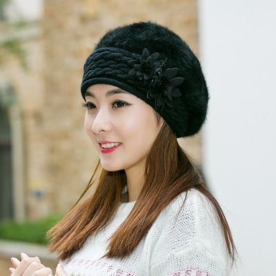 Knitted Rabbit Fur Cap 6 colors to choose from