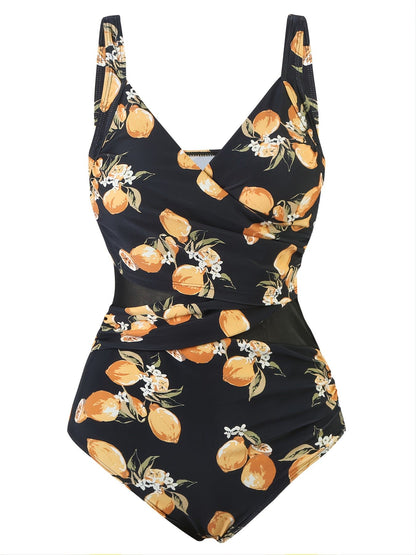 Plus Size Cris-Cross One Piece Swimsuit, sizes XL-4XL, multiple colors and prints to choose from