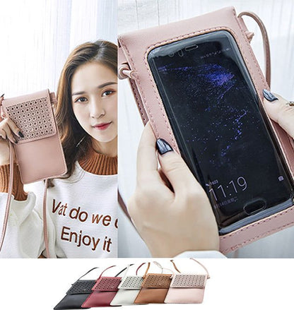 Multi Mini Transparent Phone And Credit Card Holder Cross Body Bag