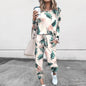 Printed Long-sleeved Casual Lounge Set