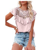 Lace Flowy Ruffle Sleeve Shirts Blouses, 5 colors to choose from