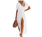 Button-down Short Sleeved Long Shirt Dress