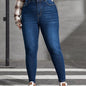 Plus Size Button Up Skinny Jeans; Women's High Stretch Casual Skinny Jeans, sizes 12-24