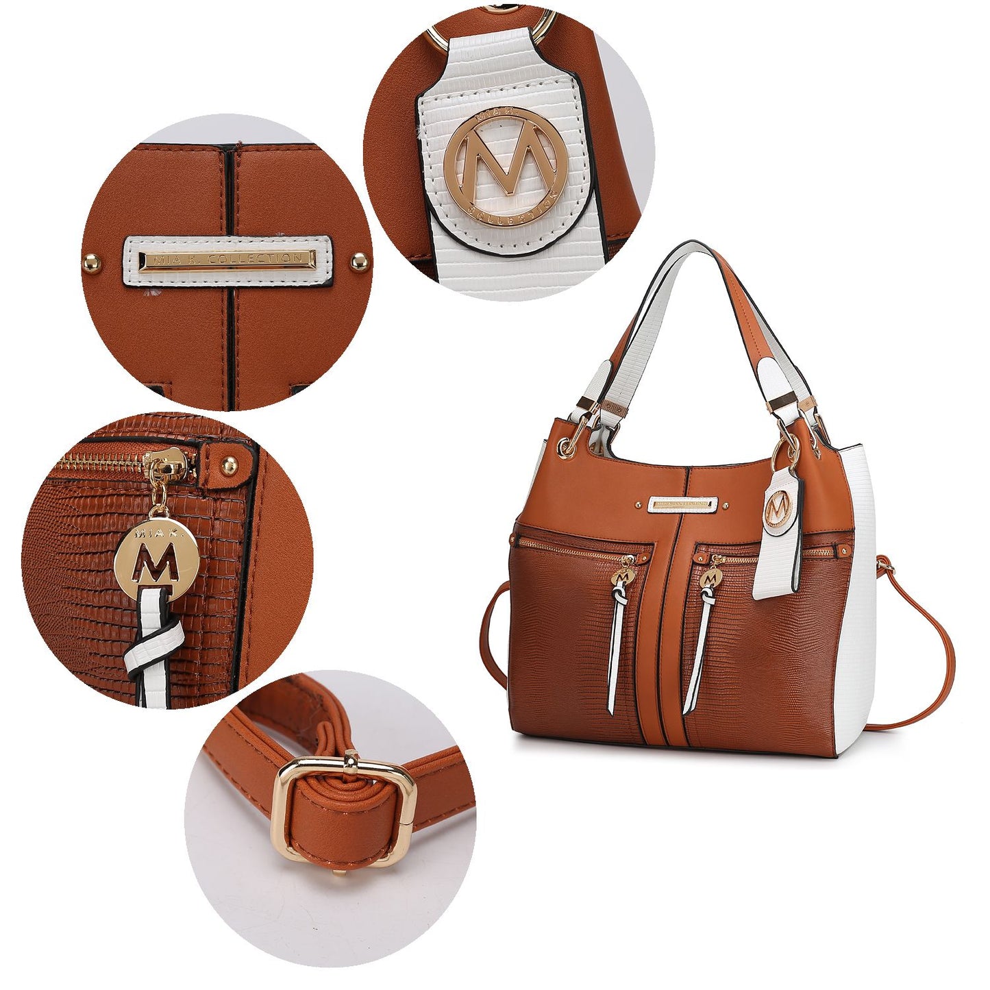 MKF Collection Sofia Tote Handbag with Keyring Vegan Leather For Women by Mia k, 17 colors to choose from