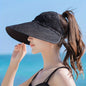 Large Brim UV Protection Outdoor Casual Ponytail Hat