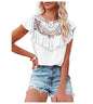 Lace Flowy Ruffle Sleeve Shirts Blouses, 5 colors to choose from